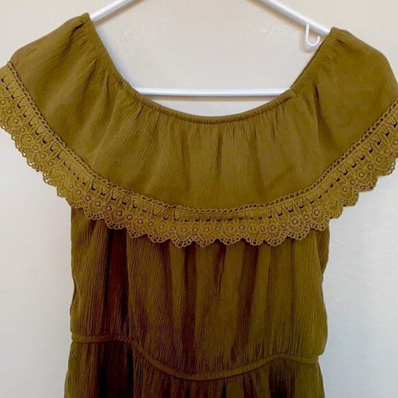  Girls Army green  romper off or on shoulders by art class Size L 10/12 - Picture 2 of 7